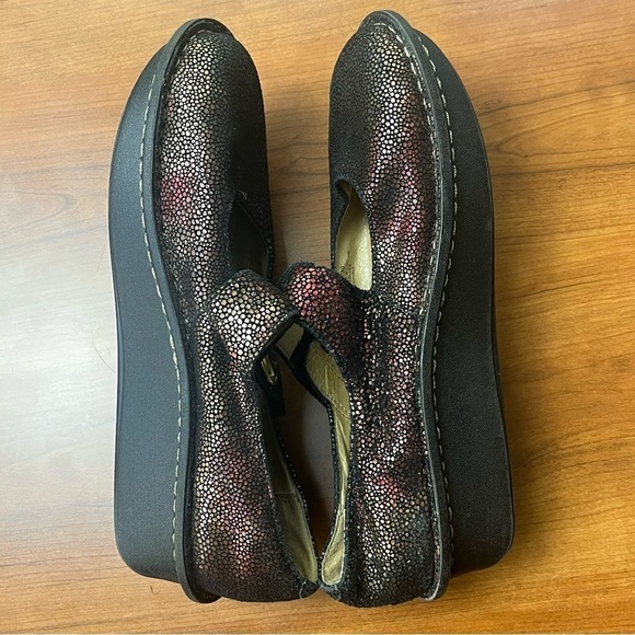 ALEGRIA Leather Mary Jane Rainbow Pink Design Shoes Clogs Size 39 9 - Picture 15 of 16